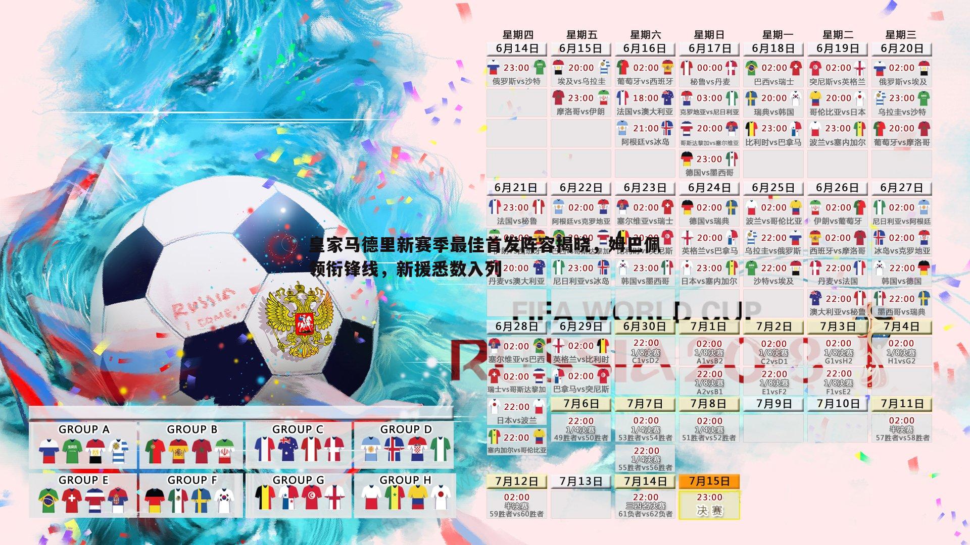 皇家马德里新赛季最佳首发阵容揭晓，姆巴佩领衔锋线，新援悉数入列